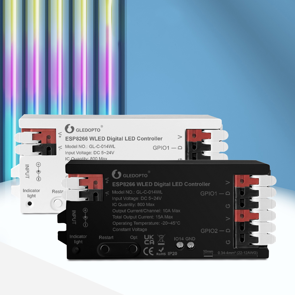 Wifi ESP8266 WLED Controller for RGB and RGBW Digital LED Strips
